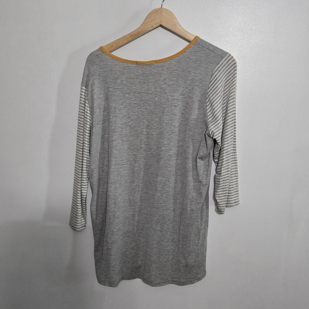Loveappella 3/4 Sleeve Blouse, Size XL, Gray - Picture 2 of 4